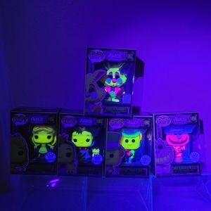 Alice in the Wonderland Blacklight Funko Pop Set